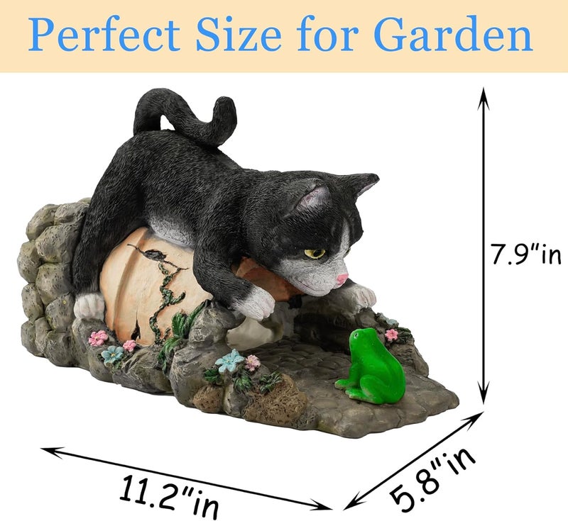 Euiroet Real Cat Sculpture Gutter Diverter Rain,Eco-Friendly Resin Gutter Extender Diverter,Deco Gutter Extension Downspout, Splash Block, Perfect Rain Gutter Downspout Extension for 3"x4" Downspouts - Image 5
